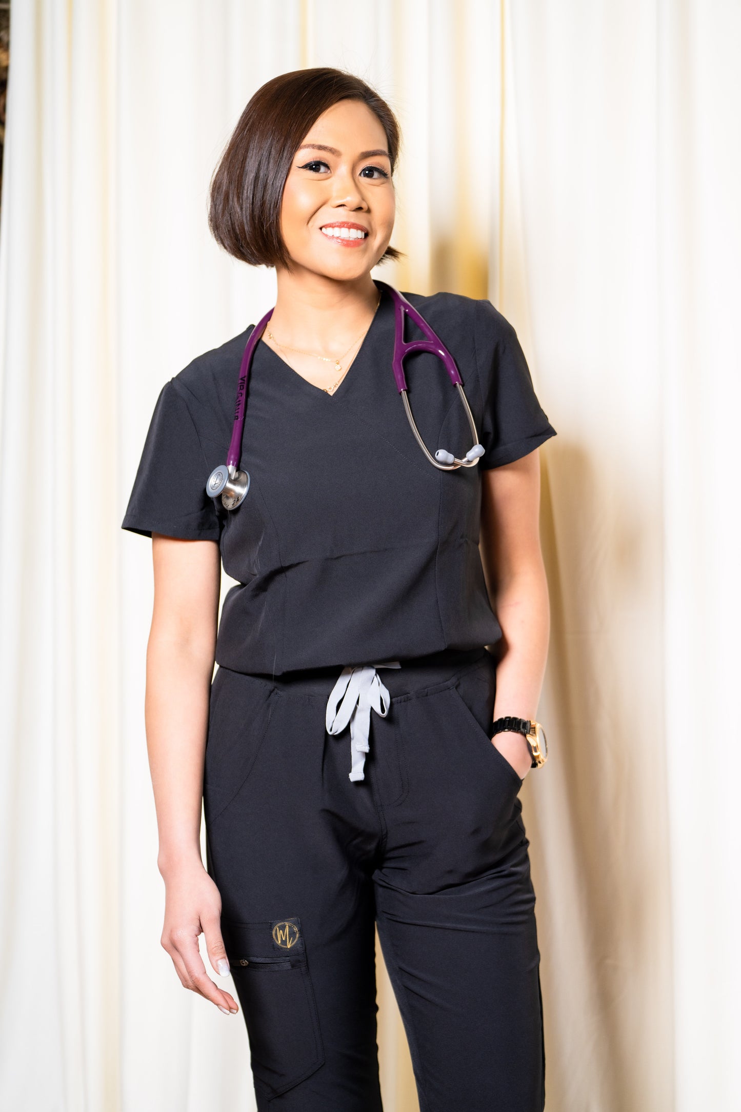 classic black scrubs