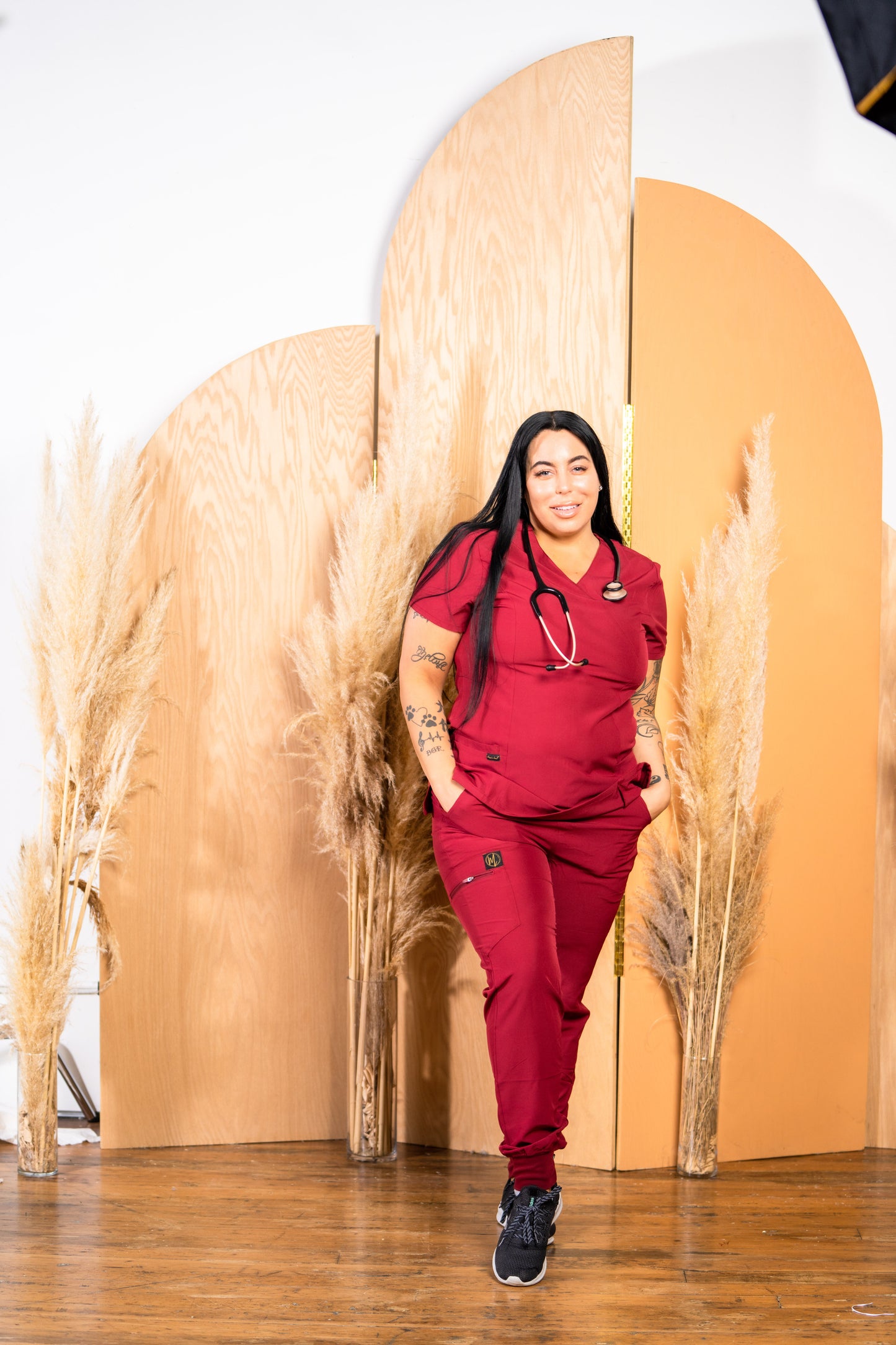 womens scrub tops